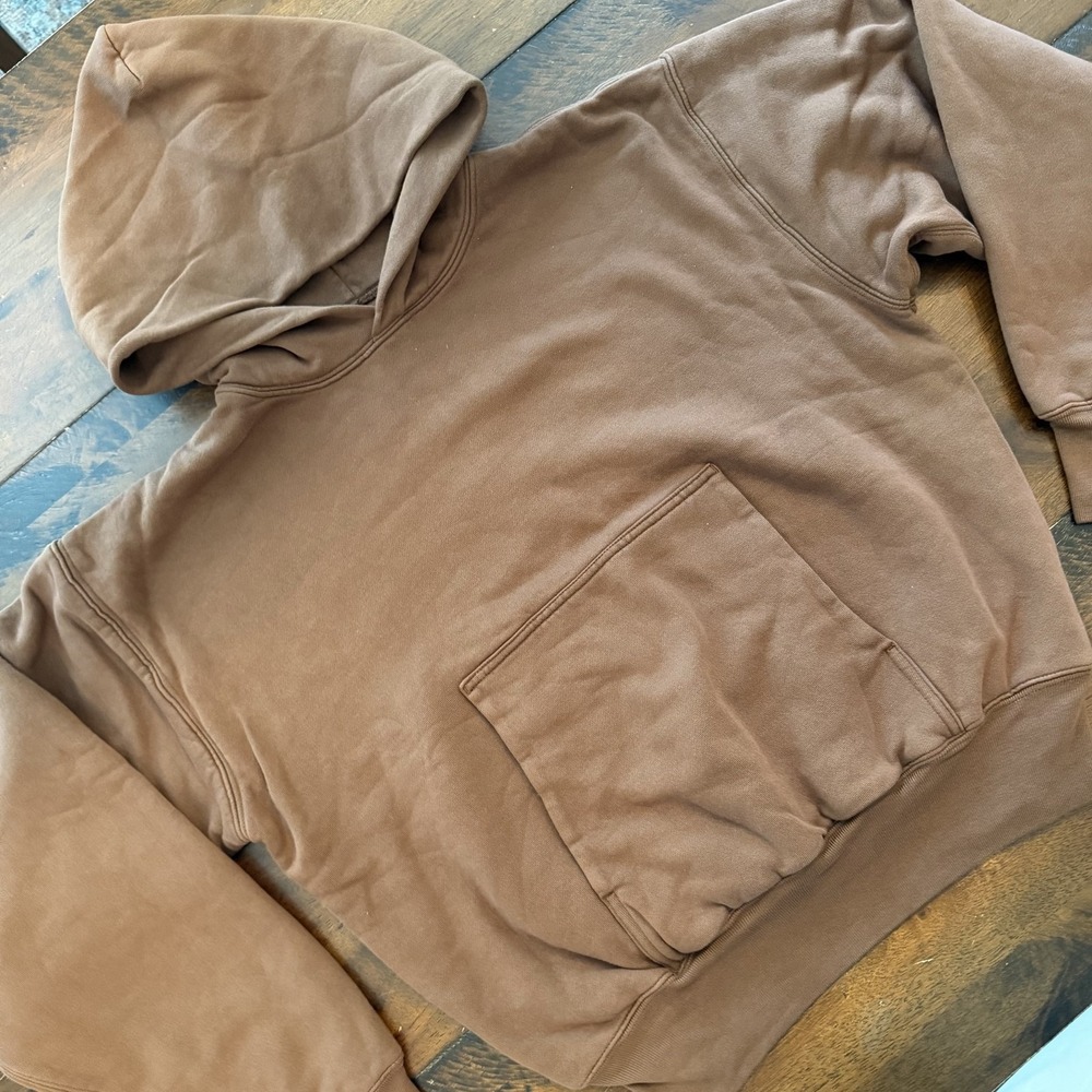 YZY x Gap Hoodie Mens Small Brown Heavyweight Pullover S/701377-00